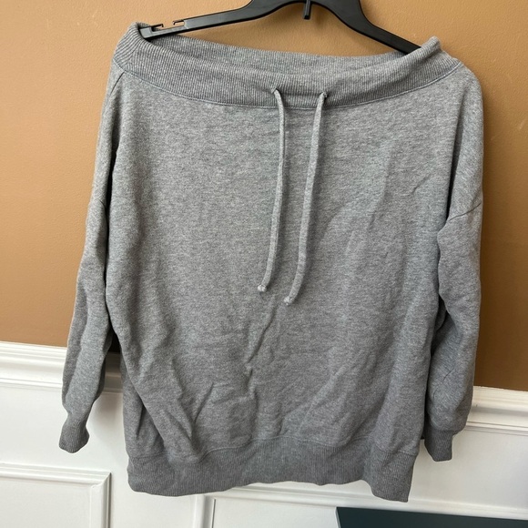 Aerie Women’s Gray Off-Shoulder Sweatshirt Oversized Size Large - Picture 1 of 4